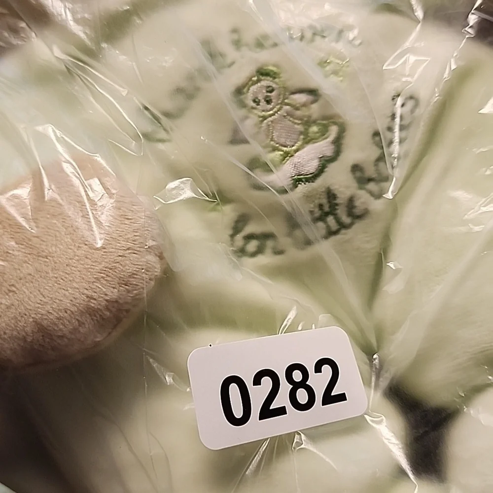 Carter's green bear Thank Heaven for little babies. In a night bonnet